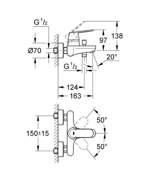 купить Смеситель для ванны Grohe Eurosmart Cosmopolitan (32831000) фото