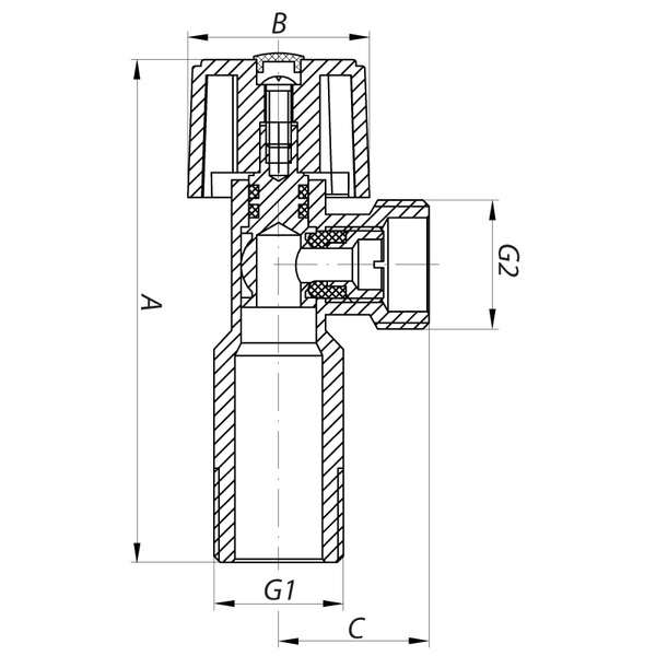 Кран для підключення сантехприладів KOER 1/2x3/4 (KR.511) (KR0102) KR0102 фото