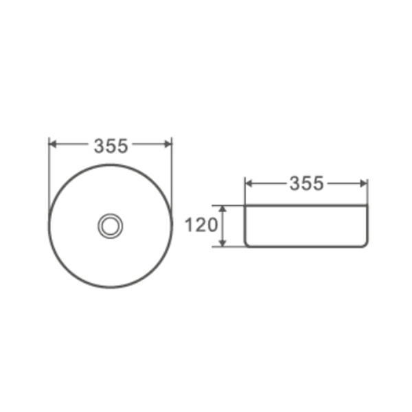 Умывальник накладной керамический Mixxus Premium Topper-0101 355x355x120mm (MP6489) MP6489 фото