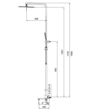 купити Душова колона із змішувачем Koer KB-56010-05 (Колір чорний) (KR3495) фото