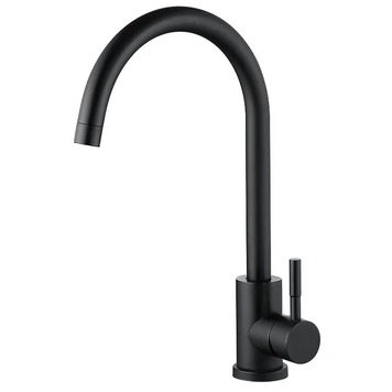 купить Змішувач для кухні Zerix LUX-011 Black із нерж. сталі SUS304 (ZX4868) фото