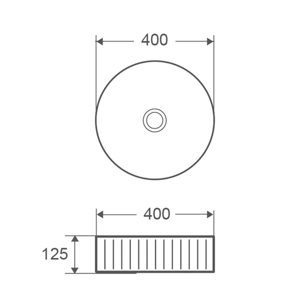 Умивальник накладний керамічний Mixxus Premium Wave-0101 400x400x125mm (MP6491) MP6491 фото