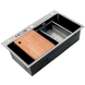 Мойка из нерж. стали MIXXUS PREMIUM MH7545-SET-05 MICRO DECOR NANO-BLACK (3.0/0.8) комплект (Цвет графит) (MX9633) MX9633 фото 1