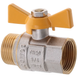 Кран шаровой Waterpro WP607-20FMW-Y - 3/4" FMW ГШМ YELLOW, ручка "бабочка" желтая (WP2892) WP2892 фото 1