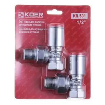 купить Кран для рушникосушки кутовий Koer KR.531 - 1/2" (Продається по 1 шт.) (KR3073) фото
