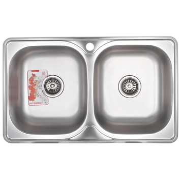 купить Мойка кухонная Zerix Z7848D-08-180MD Double (micro decor) (ZS0579) фото