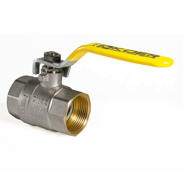 купити Кран кульовий KOER KR.214.G - 1 1/4" FF ГГВ YELLOW, ручка "важіль" жовта (KR0115) фото