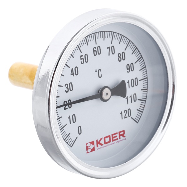 Термометр аксиальный с погружной гильзой Koer KT.671A D=63мм 1/2'' (KR2899) KR2899 фото