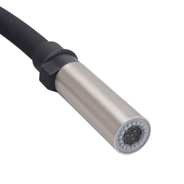 купить Смеситель для кухни KOER KI-70022-02 из нерж. стали SUS304 (Цвет нержавеющая сталь+силиконовый излив черный) (KR4799) фото