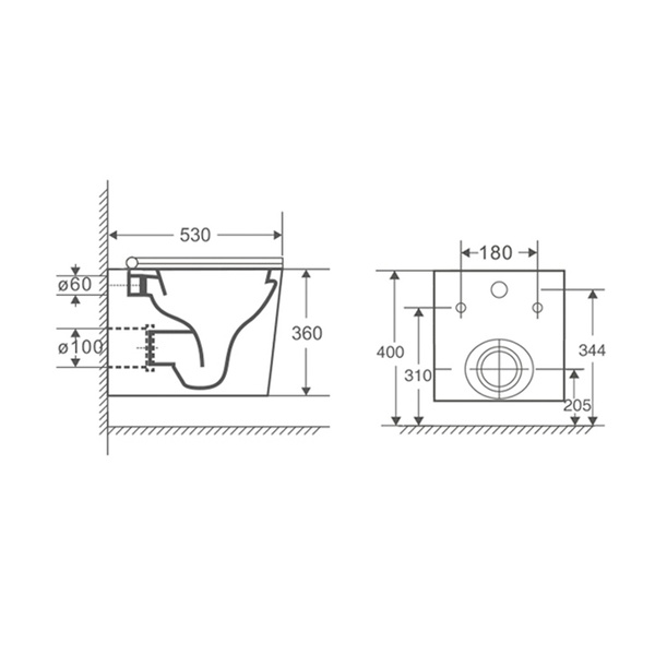 Унітаз підвісний Mixxus Premium Quadro-0302-R Black 530x360x365mm, система змиву RIMLESS (MP6455) MP6455 фото