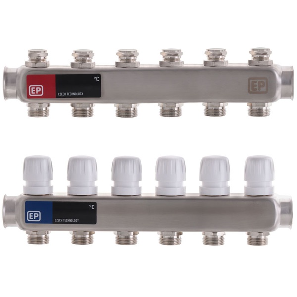 Коллекторный блок с термостат. клапанами Europroduct EP.S1100-06 1"x6 (EP4993) EP4993 фото