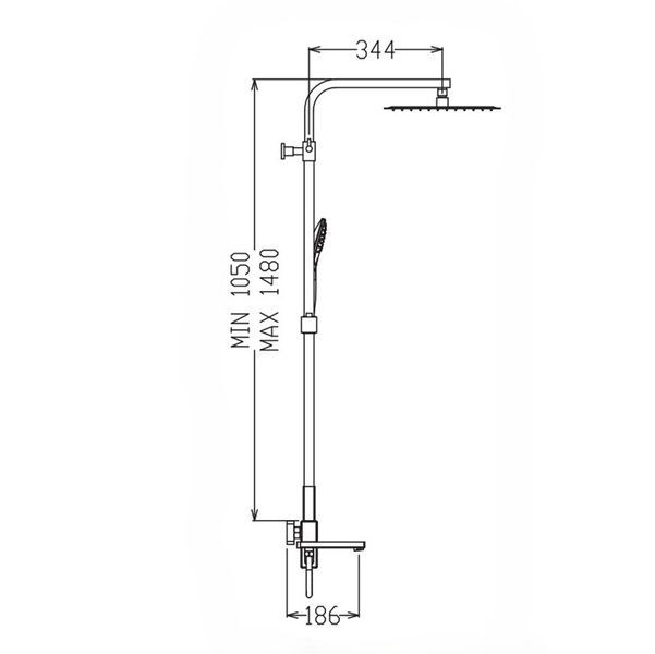 купити Душова колона зі змішувачем Koer KB-56031-12 3 функціі (Колір матове золото) (KR5974) фото