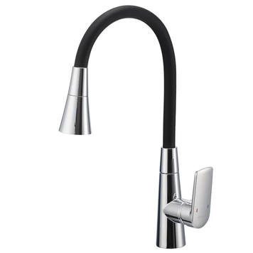 купить Змішувач для кухні MIXXUS PREMIUM MATIS 011-T NUT REFL.BLACK (Колір хром+силік. вилив чорний) (MI8266) фото