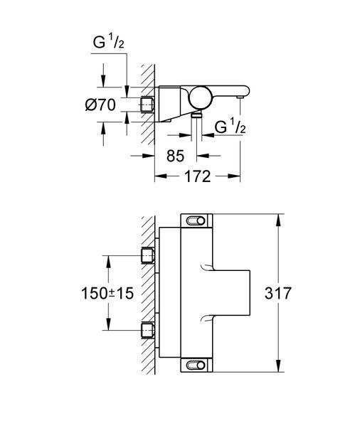 купить Смеситель для ванной с термостатом Grohe Grohtherm 2000 NEW (34464001) фото