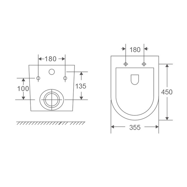 Унитаз подвесной Mixxus Premium Bevel-0301-R 515x355x365mm, система смыва RIMLESS (MP6470) MP6470 фото