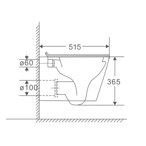 Унитаз подвесной Mixxus Premium Bevel-0301-R 515x355x365mm, система смыва RIMLESS (MP6470) MP6470 фото