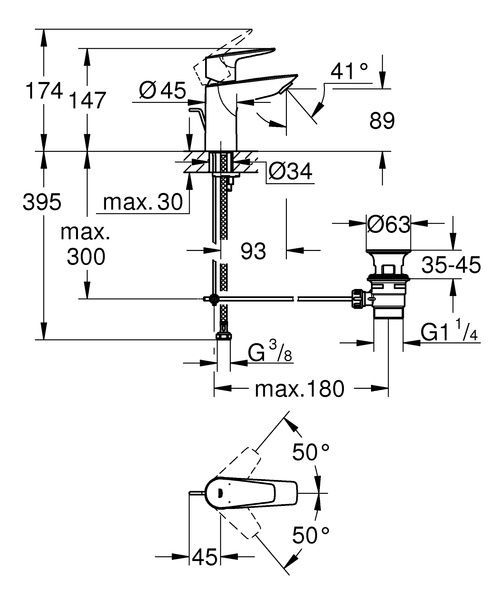 купити Змішувач для раковини S-розміру Grohe BauEdge New (23328001) фото