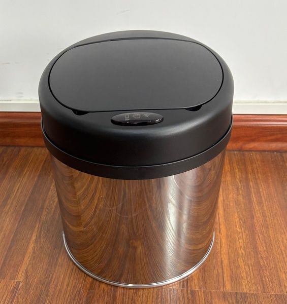 купити Відро для сміття сенсорне кругле MIXXUS PREMIUM ELLIPSE-TC0109 CHROME-BLACK 9 л (колір хром з чорним) (MI7083) фото