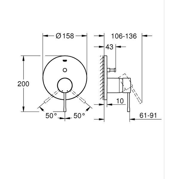 купити Одноважільний змішувач на 2 виходи Grohe Essence (24167KF1) фото