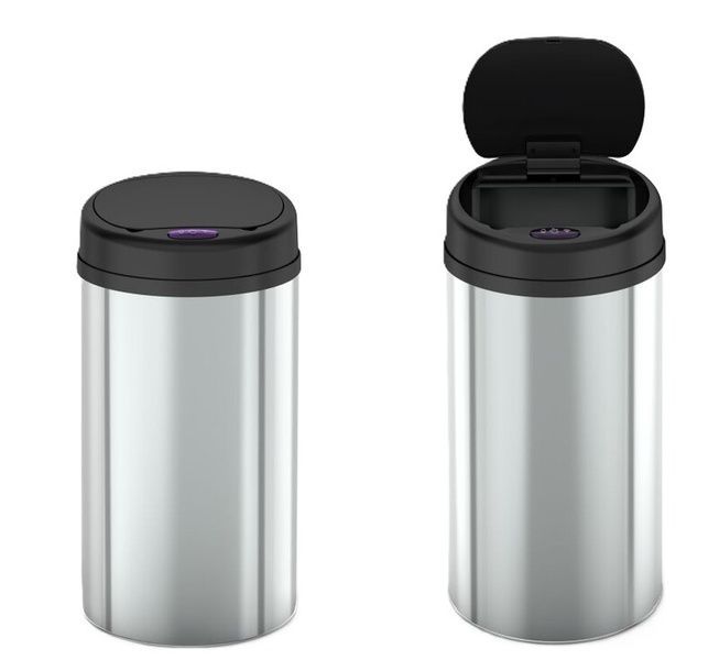купити Відро для сміття сенсорне кругле MIXXUS PREMIUM ELLIPSE-TC0109 CHROME-BLACK 9 л (колір хром з чорним) (MI7083) фото