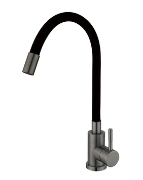 купить Змішувач для кухні MIXXUS SEO-011 GRAPHITE REFL.BLACK з гнучким виливом з нерж. сталі SUS304 (Колір графіт+вилив чорний) (MI6566) фото