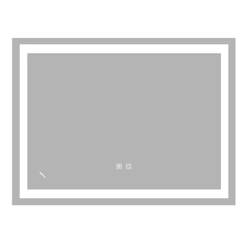 купить Дзеркало ZERIX KUBIX MR03-80x60-REVERSE з LED Touch, Anti-fog, димером, рег. яскравості (ZX6053) фото