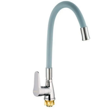 купить Змішувач для кухні MIXXUS SOP4-146 REFLECTOR GRAY з гнучким виливом (Колір хром+вилив сірий) (MI6492) фото