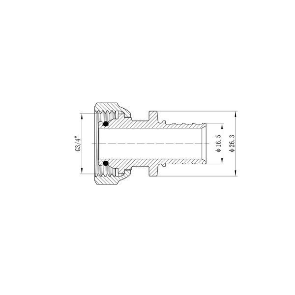 купить Переходник под евроконус с накидной гайкой Koer KA.A08F-20E - 20(2.8mm) x 3/4"F (KR4870) фото