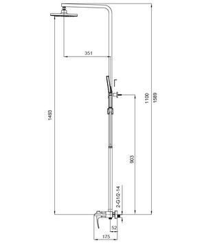 купити Душова колона із змішувачем водоспад Koer KB-58007-05 (Колір чорний) (KR3463) фото