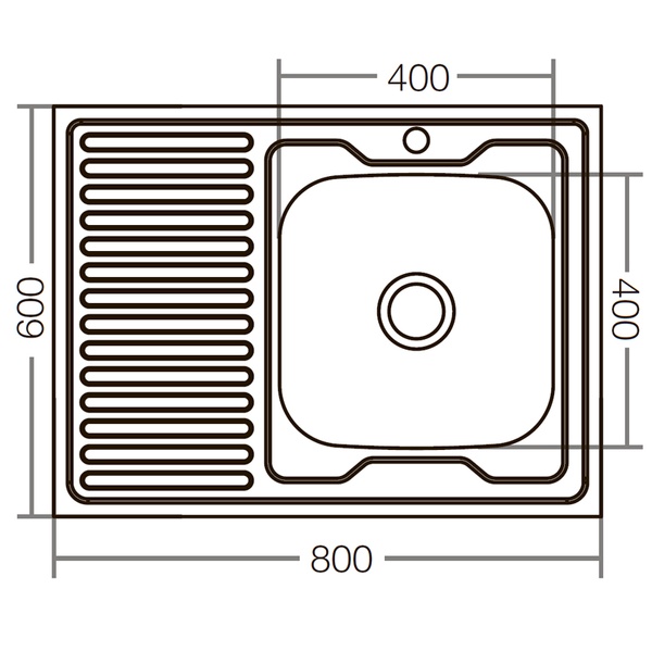 Кухонна мийка накладна ZERIXZ8060R-06-160E (satin) (ZX1617) ZX1617 фото