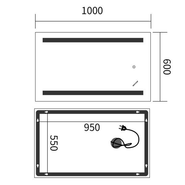купити Дзеркало MIXXUS PREMIUM LINES MR17-100x60-REVERSE з LED Touch, Anti-fog, димером, рег. яскравості (MP6625) фото