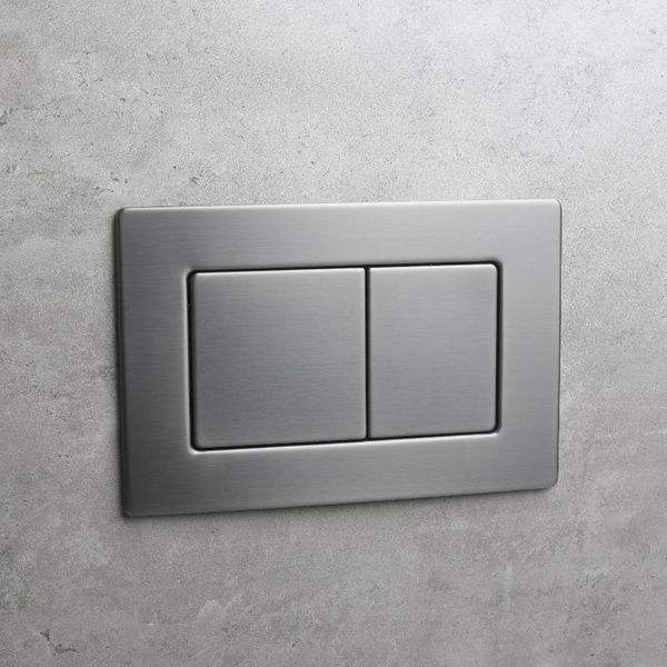 купити Панель змиву Koer KT-0612-07 240x160x10mm з нержавіючої сталі, кнопка квадр. (колір графіт) (KR6122) фото