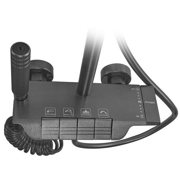 купить Душевая колонна Champion PBM-009-J Graphite со смесителем с кнопочным переключателем, 4 режима (CH6501) фото