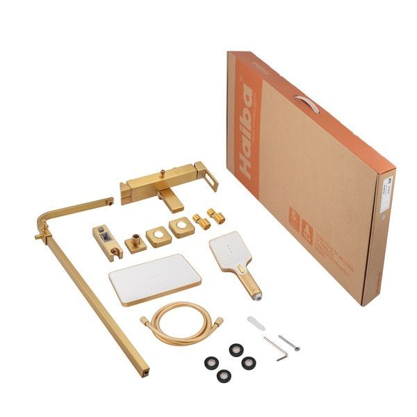 купити Душова колона зі змішувачем Haiba KANT 009-J BRUSHED GOLD (HB9606) фото