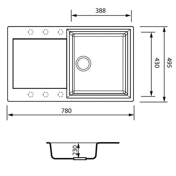 купити Мийка кухонна Zerix ZS-7950S-07 Мармурова (ZX4582) фото