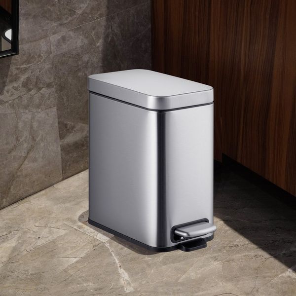 купити Відро для сміття з плавним закриттям прямокутне MIXXUS PREMIUM QUADRO-TC0105 SS COLOR 5л (колір нержавійка) (MI7062) фото