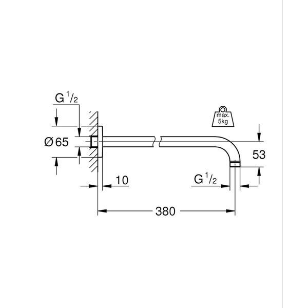 купити Душовий кронштейн Grohe RSH 380 мм (28361000) фото