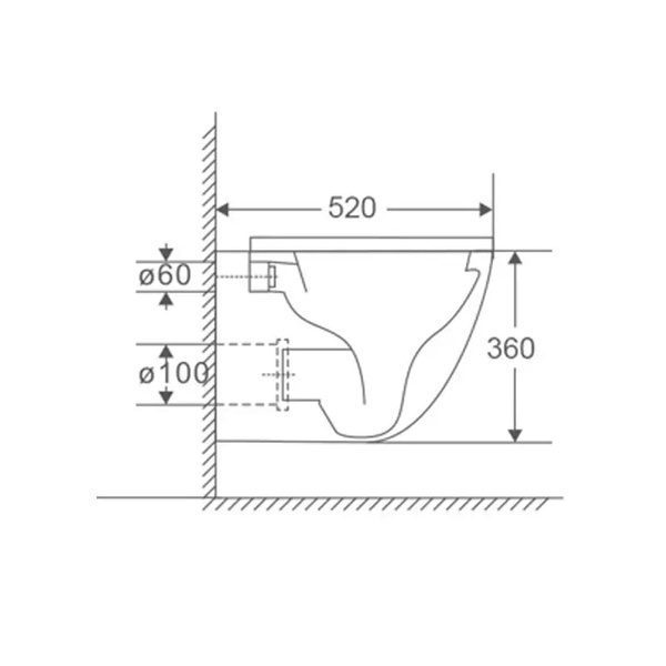 Унитаз подвесной Mixxus Premium Ellipse-0303-R 520x365x360mm, система смыва Rimless (MP6463) MP6463 фото