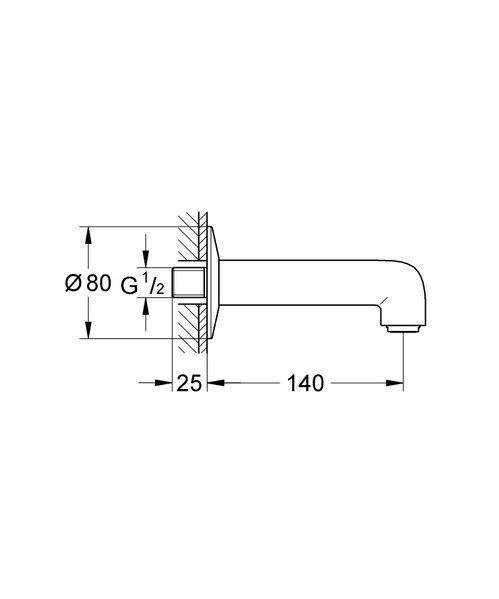 купити Вилив для ванни Grohe BauClassic Neutral (13258000) фото