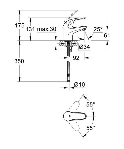 купить Змішувач для раковини S-розміру Grohe Euroeco New (32734000) фото