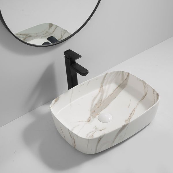 купить Раковина накладна MIXXUS PREMIUM BEVEL-0102 MARBLE 495х370х135mm (MP6519) фото