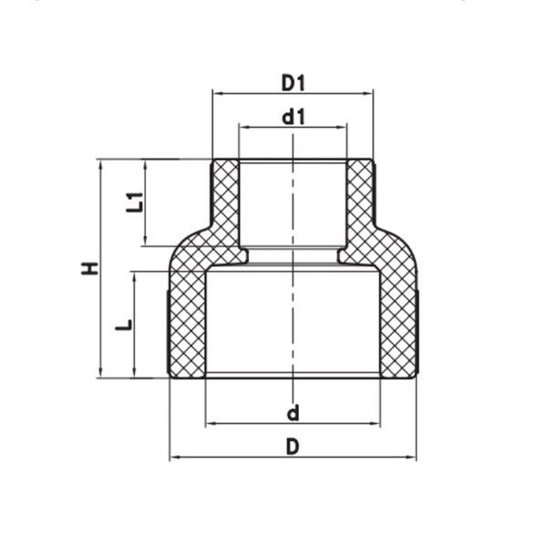 купити Муфта редукційна ВВ 110x63 PPR Koer K0216.PRO (KP2581) фото
