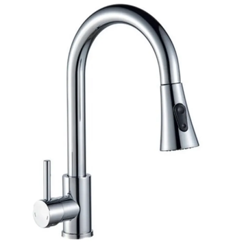 купить Змішувач для кухні Champion NEO-014 CHROME з висувною лійкою з нержавіючої сталі (CH6539) фото