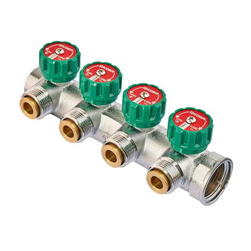 купить Колектор для теплої підлоги Koer KR.1127-4 - 1"x4 - 3/4 Ways (євроконус-площина) (KR4948) фото