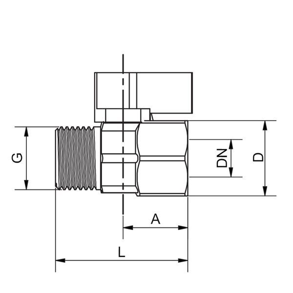 купить Кран шаровый МИНИ, Roho R380-050 - 1/2" ВЗ ручка "бабочка" черная (RO0246) фото