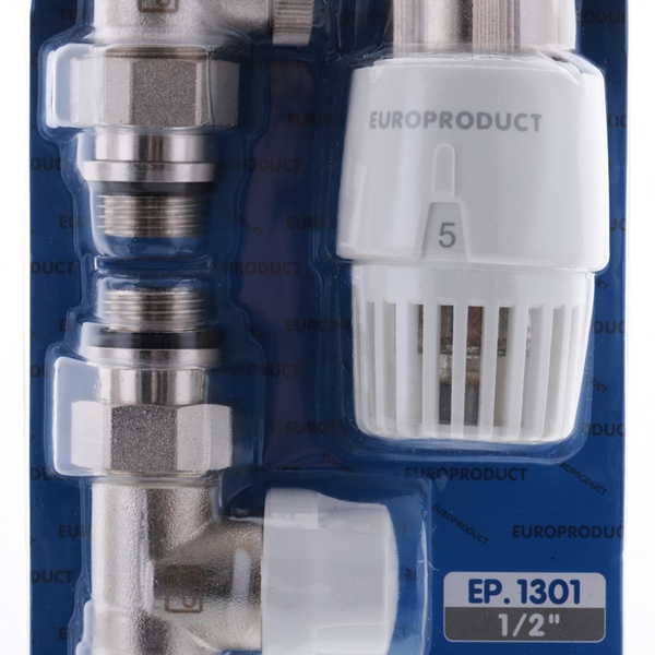 Комплект для підключення радіатора EUROPRODUCT EP.1301 - 1/2'' (Прямий з термоголовкою) (EP6017) EP6017 фото