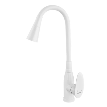 купить Змішувач для кухні PLAMIX CEZAR-011-B SET WHITE REFL.WHITE з силіконовим виливом (з підведенням) (Колір білий+силіконовий вилив білий) (PM0718) фото