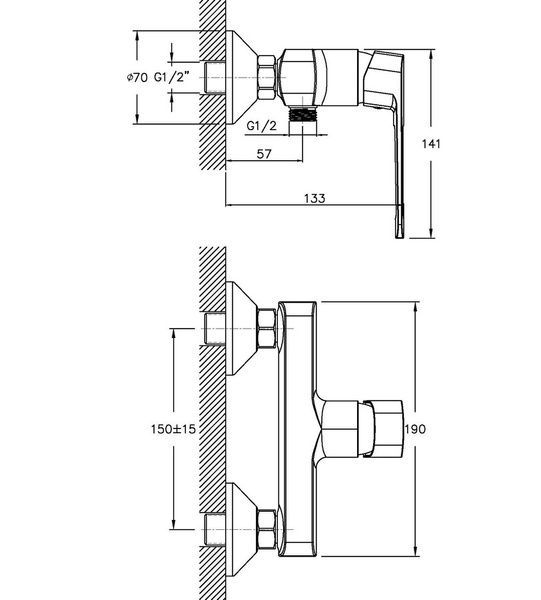 купить Смеситель для душа HAIBA ENIO 003 (Цвет хром) (HB0863) фото