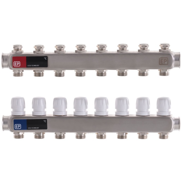 Коллекторный блок с термостат. клапанами Europroduct EP.S1100-08 1"x8 (EP4995) EP4995 фото