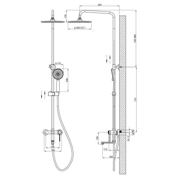 купить Душевая колонна со смесителем MIXXUS PREMIUM VERDI 009-J (MI8244) фото
